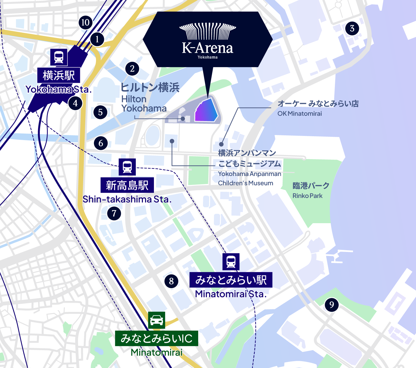 電車でお越しの方用マップ